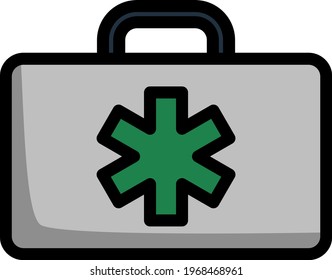 Icono de caso de Medica. Contorno de negrita editable con diseño de relleno de color. Ilustración vectorial.