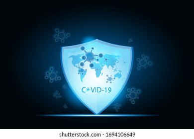 Medical 3d illustration Coronavirus 2019-ncov Influenza provides protection against influenza viruses that infect the respiratory tract. Is dangerous around the world