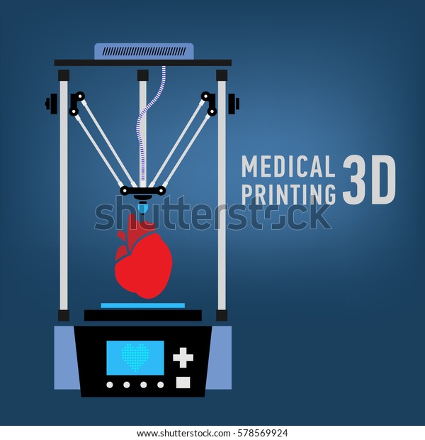 人間の臓器を複製するための医療用3dプリンタ 3dバイオプリンタ ベクターイラスト のベクター画像素材 ロイヤリティフリー