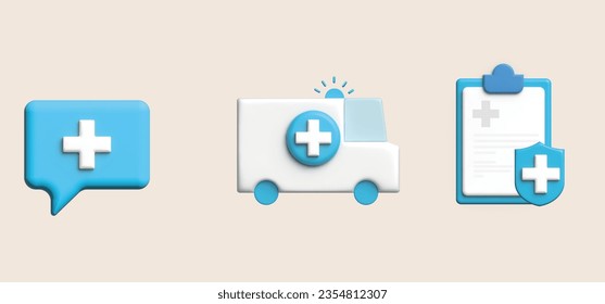 Estilo 3d vectorial médico, wellness y concepto de salud en línea.
