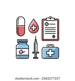 Medical 6 Icon Set Design,