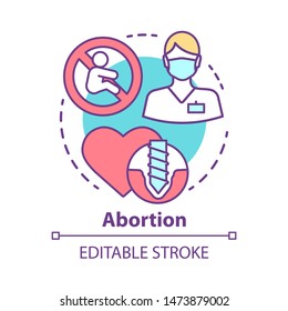 Medical abortion concept icon