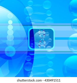 Medical, abstract background DNA and technology. Vector.