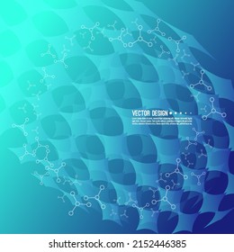 Medical abstract background with particle, atom, molecule structure. Genetic and chemical compounds. Science and research concept. Techno vector illustration.