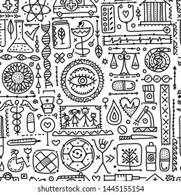 Medical abstract background, seamless pattern for your design