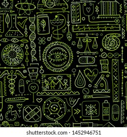Medical abstract background, seamless pattern for your design