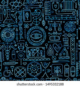 Medical abstract background, seamless pattern for your design