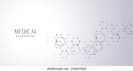 Medical abstract background . Medical technology network concept. Connected lines and dots, molecules, DNA. Medical background for your design. Vector illustration