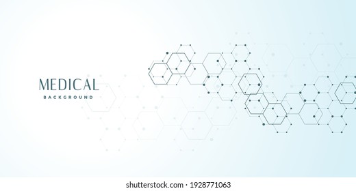 Medical abstract background . Medical technology network concept. Connected lines and dots, molecules, DNA. Medical background for your design. Vector illustration