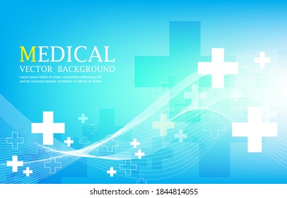 fondo de pantalla abstracto médico.forma de cruz geométrica.fondo azul vector.