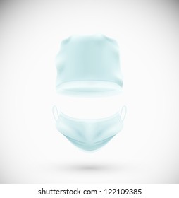 Medical accessories (cap and mask). Eps 10