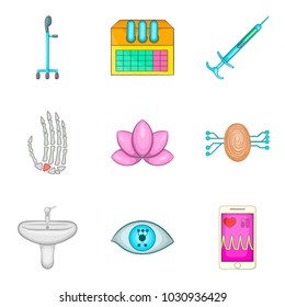 Medical advice icons set. Cartoon set of 9 medical advice vector icons for web isolated on white background