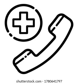 Medical Advice Phone Flat Icon Isolated On White Background