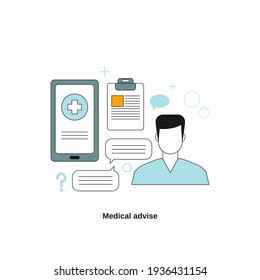 Medical advise concept. Vector template for website, mobile website, landing page, ui.