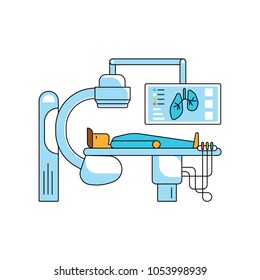 Medical aid concept in flat line style. Isolated on white background. Vector illustration eps 10