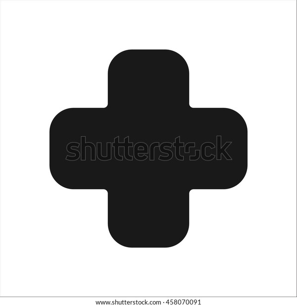 Medical Aid Cross Symbol Sign Simple Stock Vector (Royalty Free) 458070091