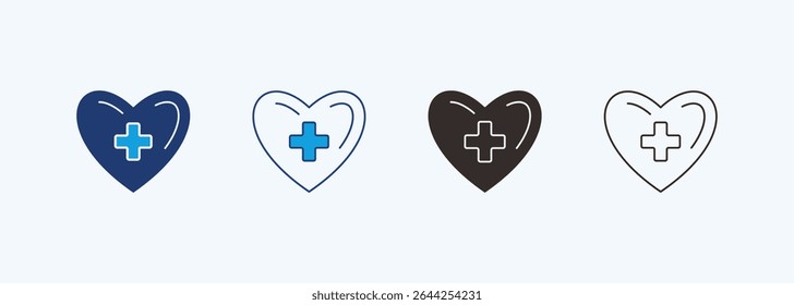 Conjunto de ícones de auxílio médico Coleção de estilos múltiplos