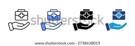 Medical Aid icon set multiple style collection