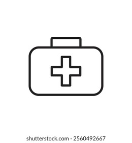 Medical aid kit icon Black and white logo