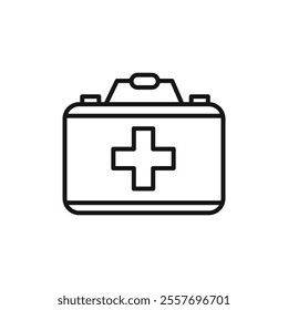 Medical aid kit icon Isolated flat vector in outline