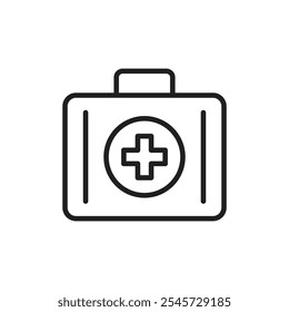 Medical aid kit icon Simple thin outline