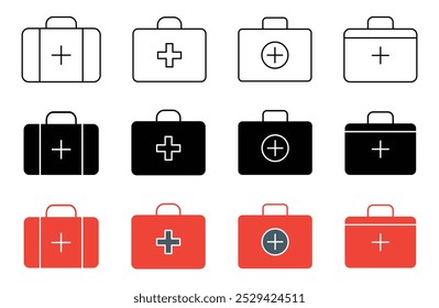 Medical aid kit icon in vector format