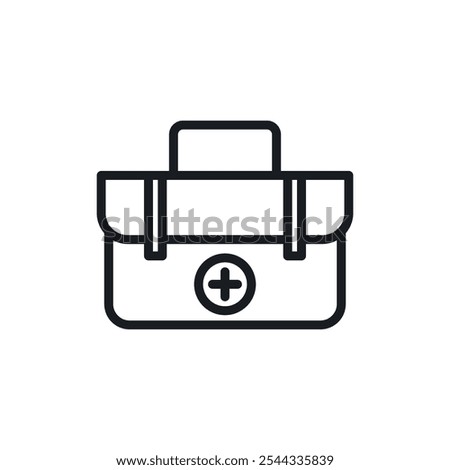 Medical aid kit icon Vector flat thin line illustration