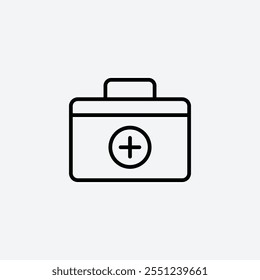 Medical aid kit thin liner icon isolated.