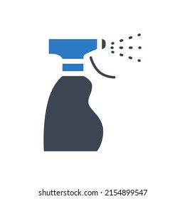 Medical alcohol spray disinfector related vector glyph icon. Disinfector sign. Sanitizer icon. Isolated on white background. Editable vector illustration