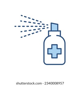 Medical alcohol spray disinfector related vector icon. Disinfector sign. Sanitizer icon. Isolated on white background. Editable vector illustration