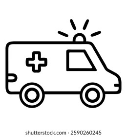 Medical alert ambulance emergency icon for health