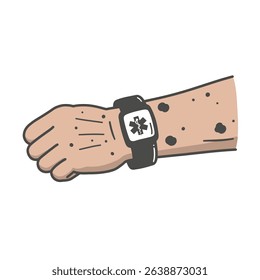 Medical Alert Bracelet Elderly Person Wrist Emergency Safety Device Senior Care