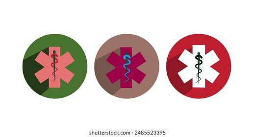 Medical alert emergency  ems flat icon for apps and websites