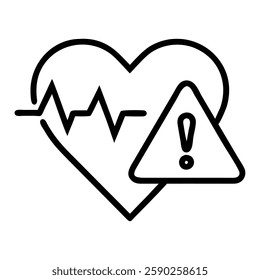 Medical alert heartbeat risk icon for emergency response