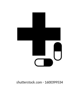 Medical Alert Icon Symbols. Element Plus and Remote Capsule Premium Quality in Trendy Style vector illustration eps10
