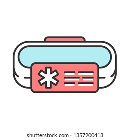 Medical Alert ID Bracelet Color Icon. First Aid, Emergency, Ambulance Accessory. Allergy, Disease, Medication ID Alert Jewelry. Emergency Emblem. Identification Tag. Isolated Vector Illustration