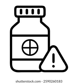 Medical alert medication warning icon for health care safety