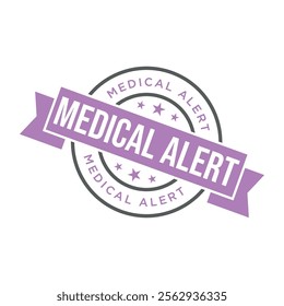 Medical Alert Rubber Stamp Vector Template
