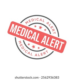 Medical Alert Rubber Stamp Vector Template