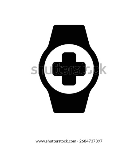 Medical alert system. Outlined stroke vector icon with black-filled details.