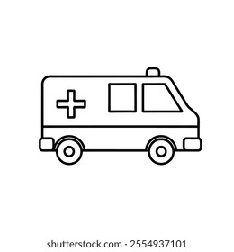 medical ambulance car vector icon on white background