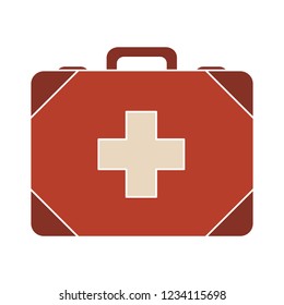 medical Ambulance case isolated vector - health emergency illustration sign . first aid bag sign symbol 