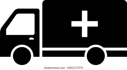 Medical ambulance icon. Emergency signs and symbols.
