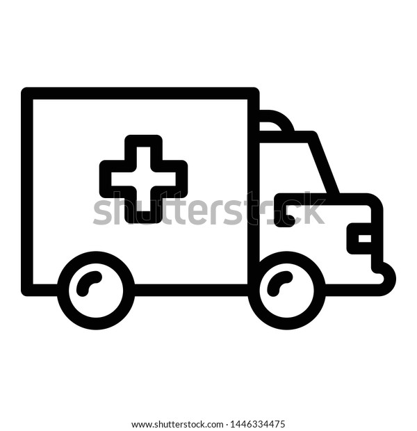 Medical ambulance\
icon. Outline medical ambulance vector icon for web design isolated\
on white background