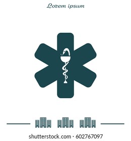 medical (ambulance) icon. vector illustration