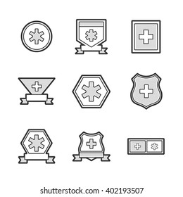 Medical Ambulance label set icons