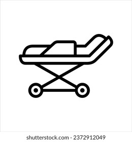 Medical ambulance stretcher vector icon