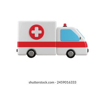 Medical ambulance vehicle icon 3d rendering vector illustration