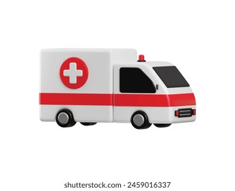 Medical ambulance vehicle icon 3d rendering vector illustration