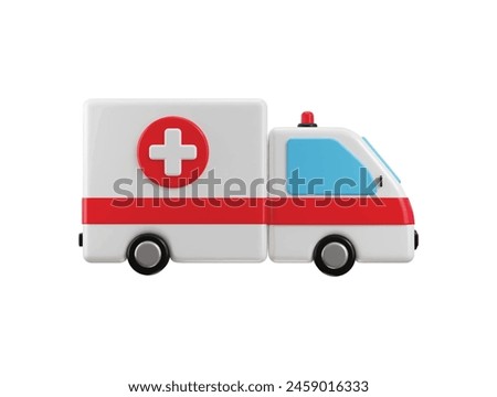 Medical ambulance vehicle icon 3d rendering vector illustration